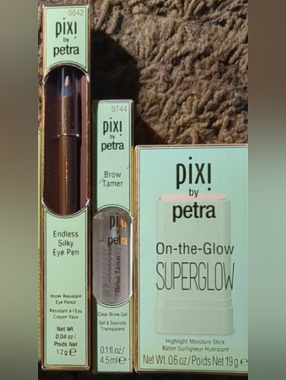 Pixi SUPER GLOW, BROW TAMER, EYE LINER Bronze Beam